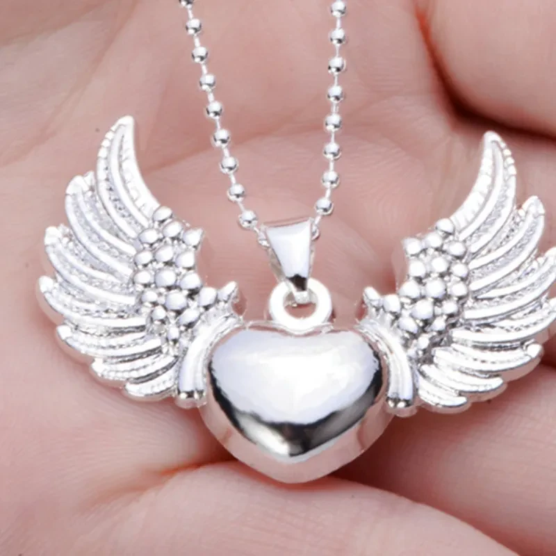 Fashion Angel Wing Heart Necklace Pendant