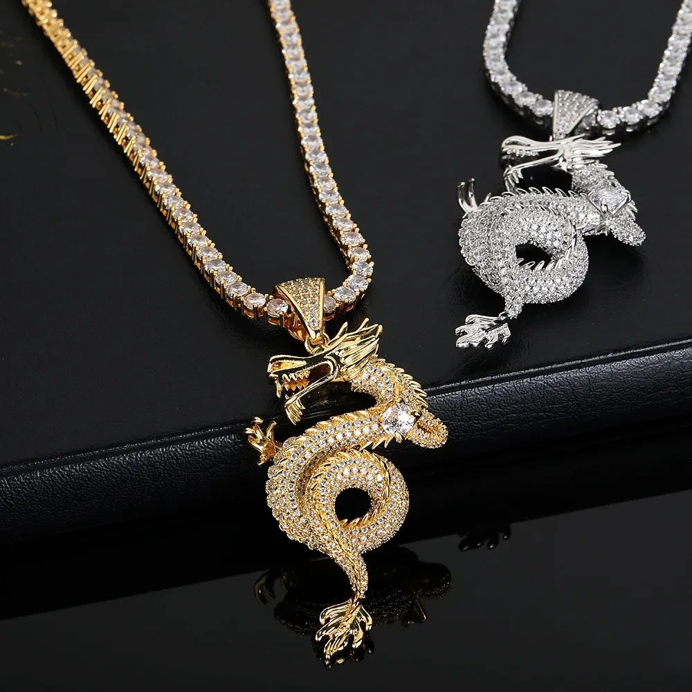 Men's Zodiac Dragon Pendant Sweater Chain