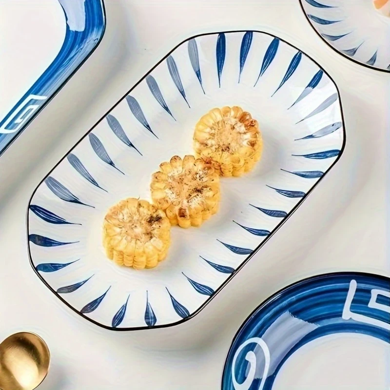 2-Piece Set - Rectangular Ceramic Fish Plates