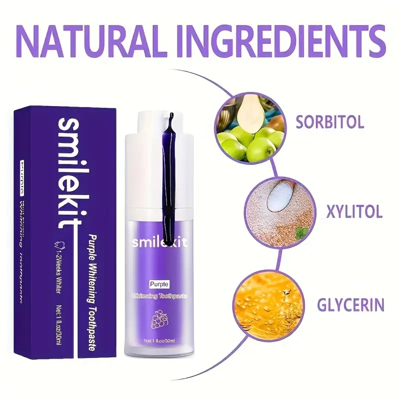 4-Pack SMILEKIT Purple Whitening Toothpaste