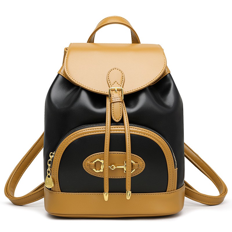 Luxe Leather Women's Backpack with Chic Pull-Belt Detail