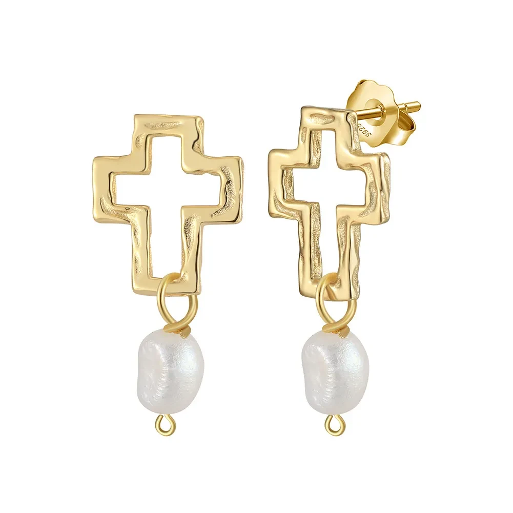 Female S925 Pure Silver Natural Pearl Earrings