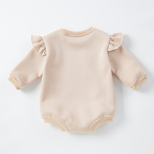 Men's And Women's Baby Long Sleeved Romper Solid Color