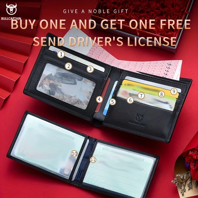 BULL CAPTAIN Genuine - Leather Men's Wallet