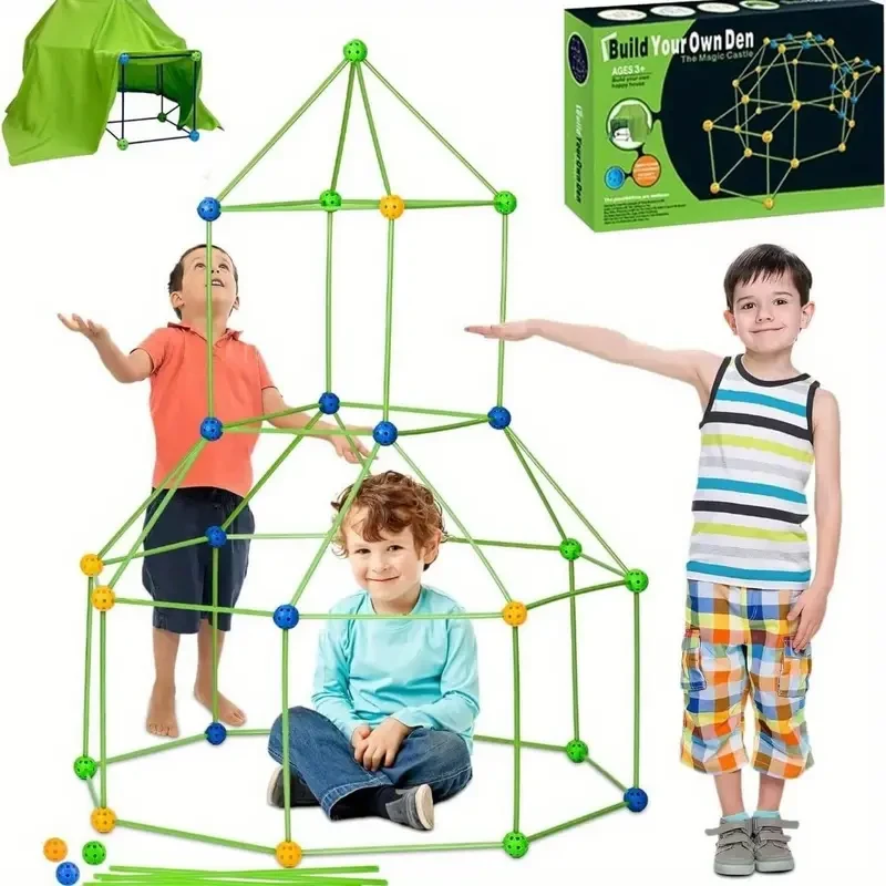 A Set of 156pcs of Fortress Building Block Kit Toys Is Designed for Children Over 3 Years Old. It Can Build Fortresses