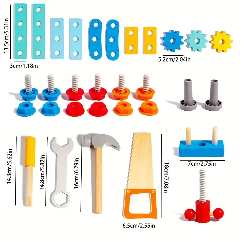 Wooden Youngsters's Tool Box with Box/Workbench/Tool House