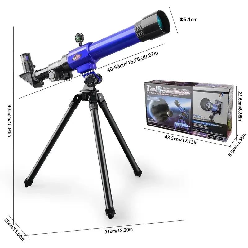 Blue Youngsters's Telescope with Adjustable Handle & Tripod Stand