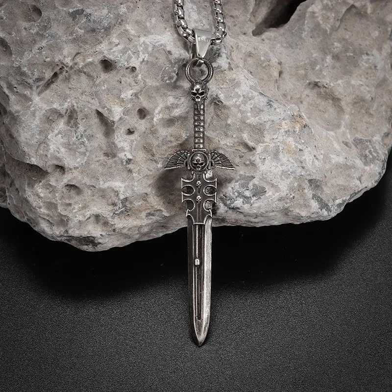 Men's Punk Style Sword Pendant Necklace