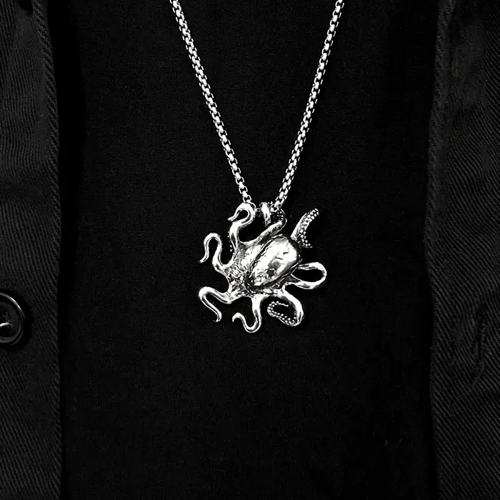 Men's Octopus Pendant Simple Punk Necklace