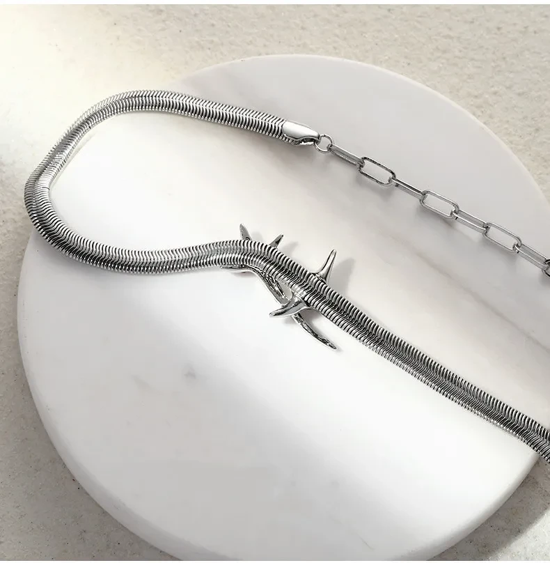 Colored Zirconia Four Star Pendant Necklace