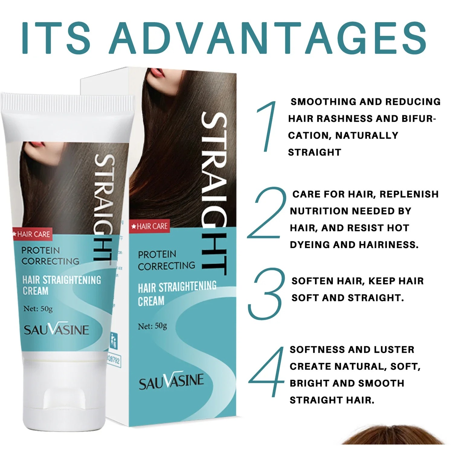 Keratin Hair Straightening Cream  Professional Smoothing Treatment for Permanent Hair Straightening
