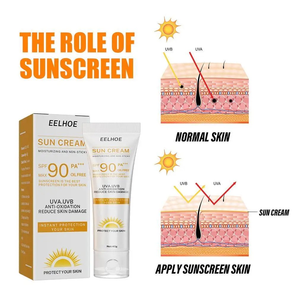 SPF 90 Facial and Body Sunscreen Serum  Sunblock Skin Protective Cream with Moisturizing