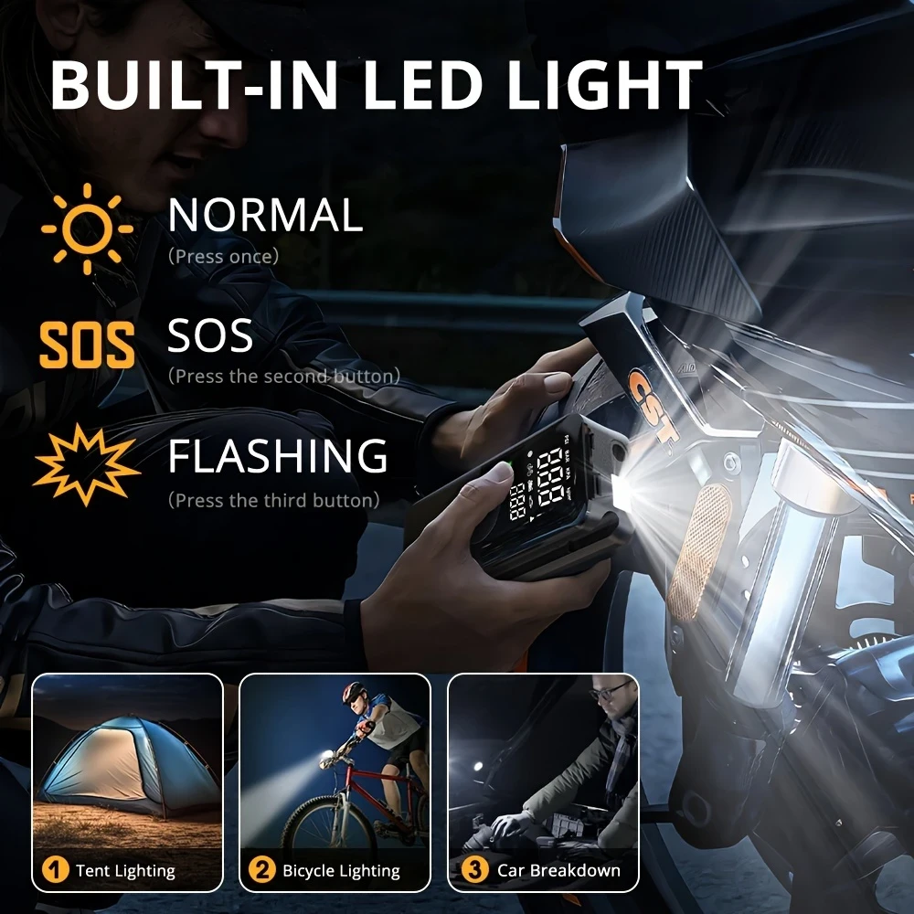 CARSUN Portable Air Compressor Pump for Cars, Motorcycles & Bicycles