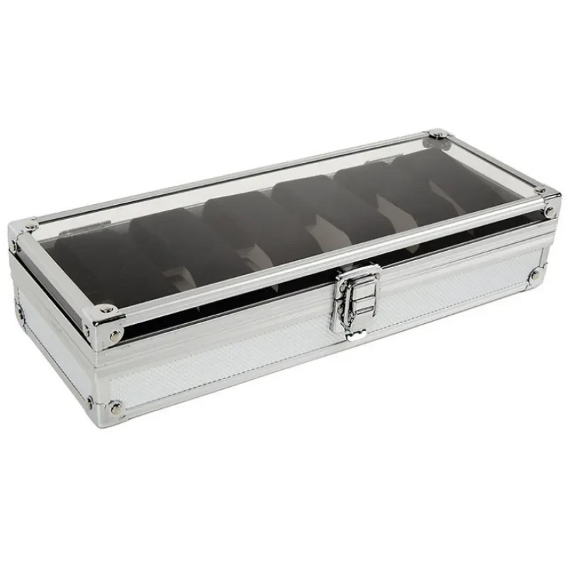 Aluminum 6 watches boxes, table boxes, jewelry box jewelry box collection bin