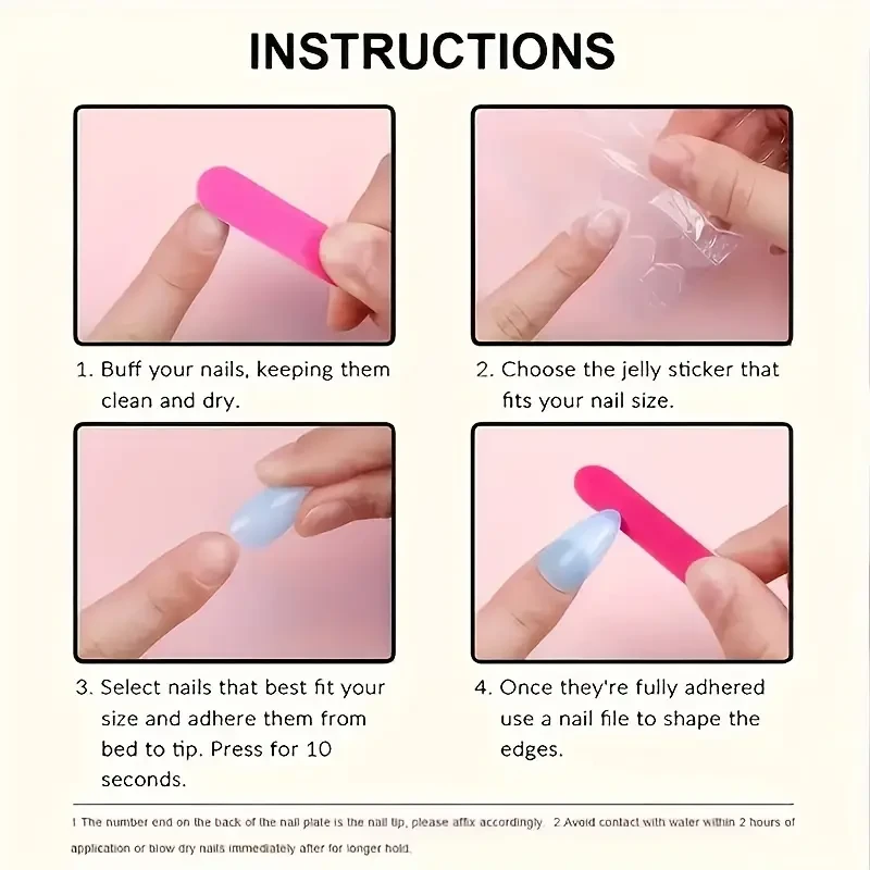 24pcs Glossy Medium Square Fake Nails