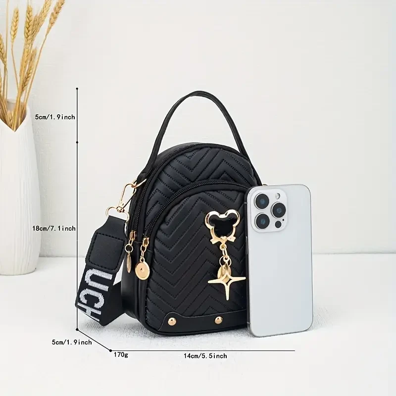 Stylish Quilted Faux Leather Crossbody Bag