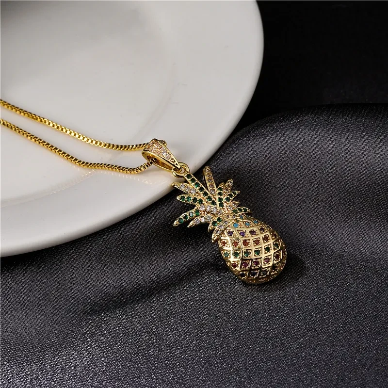 Women's Tropical Fruit Pineapple Pendant Necklace