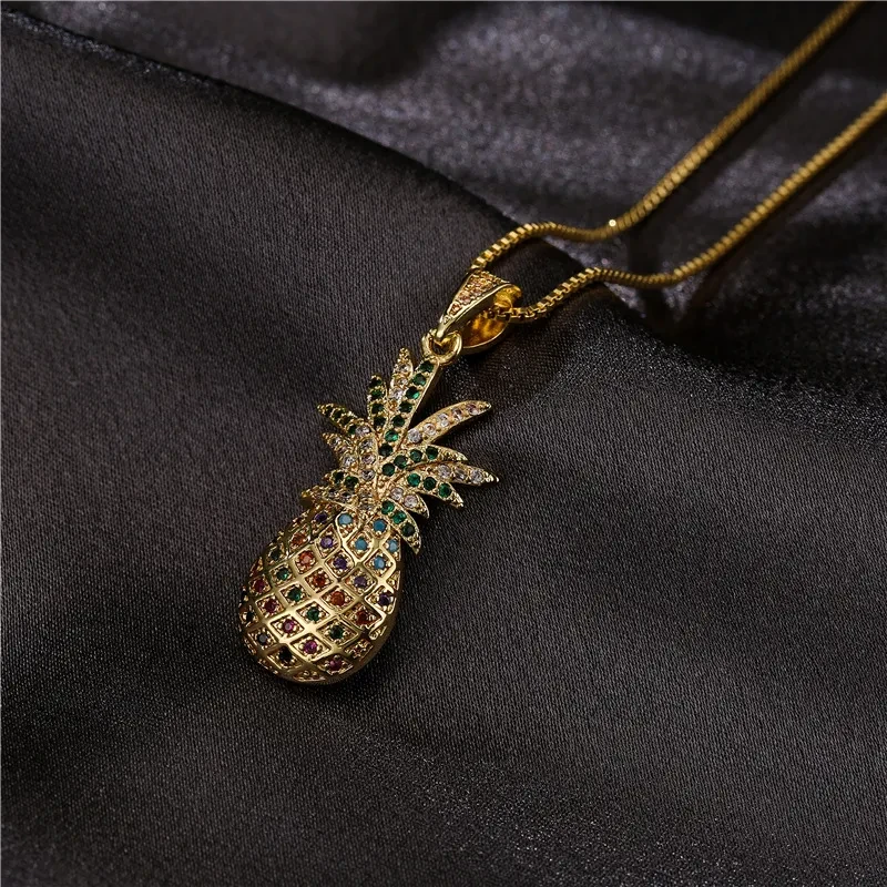 Women's Tropical Fruit Pineapple Pendant Necklace