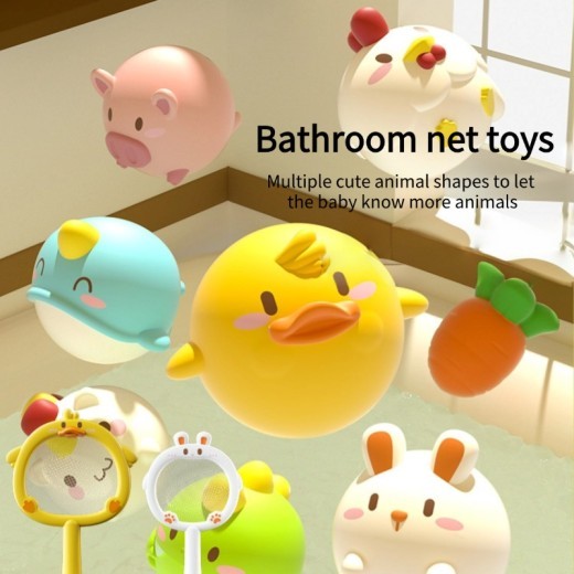 Children's Bathroom Play Toys Cute Cartoon Animal Ball Baby Bathing In Summer Bathing Parent-child Interaction Safety Environmental Protection Soft Glue Glow Ball