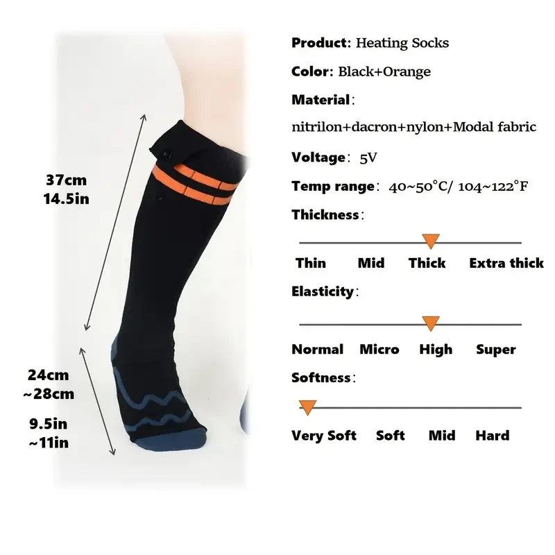 1 Pair SHINY ROSY LIFE Heated Socks for Men & Women