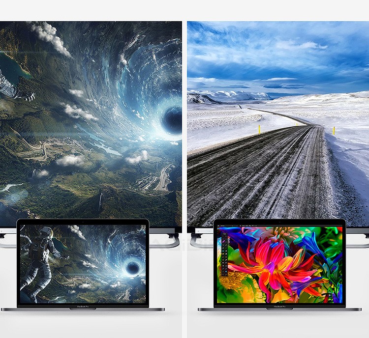 Hagibis USB 3.0 to HDMI-compatible VGA Adapter 4K HD Multi-Display 2in1 USB to HDMI-compatible Converter for Windows 7 8 0 OS