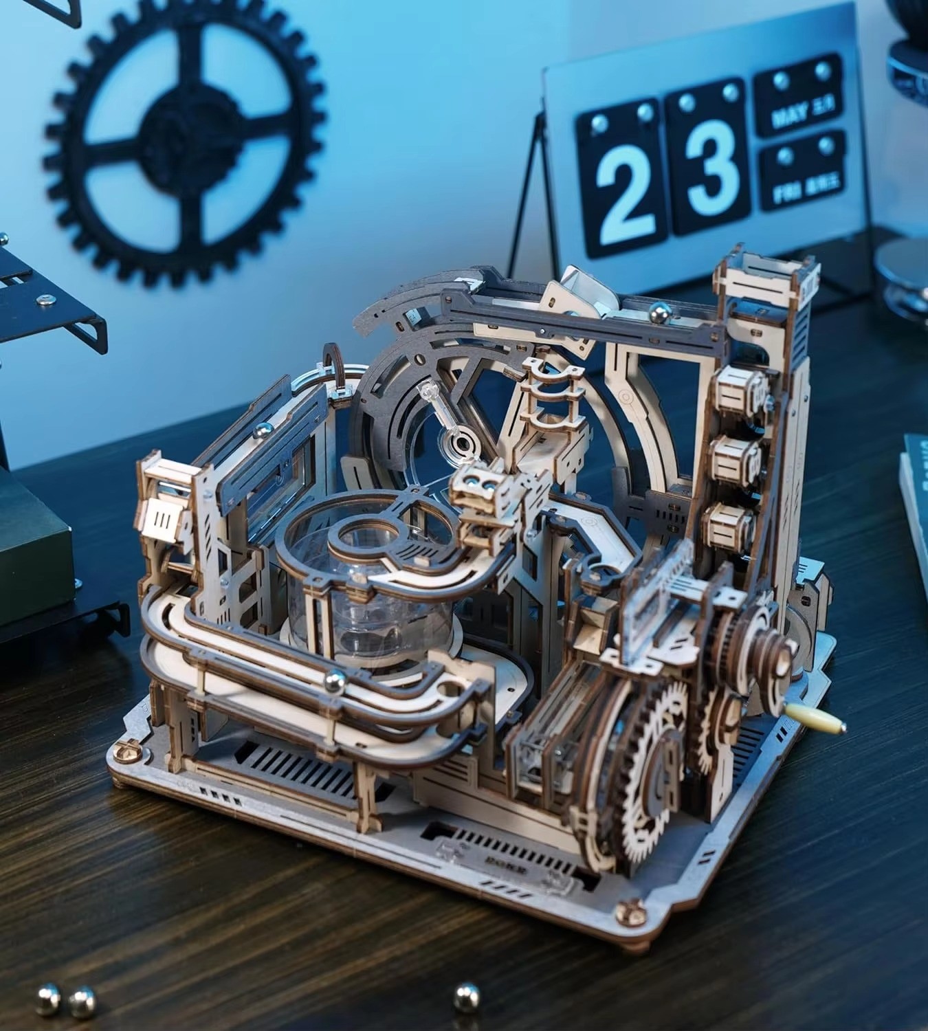 ROKR Marble Spaceport Marble Run 3D Wooden Puzzle LGC01