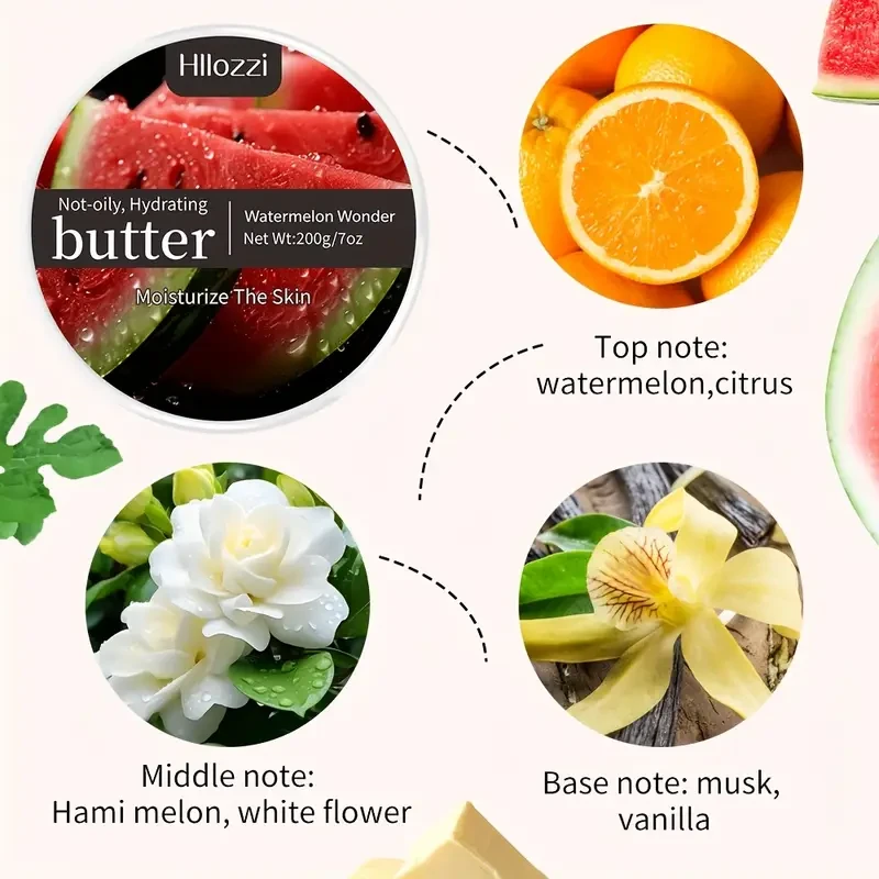 Hllozzi 200g/7oz Watermelon Body Lotion with Scoop