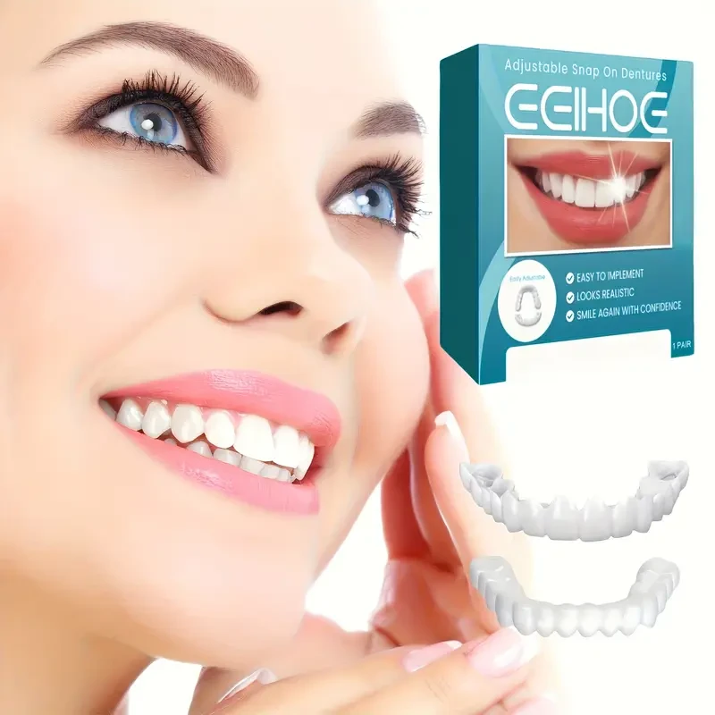 2 Sets Of EELHOE Adjustable Quick-button Dentures