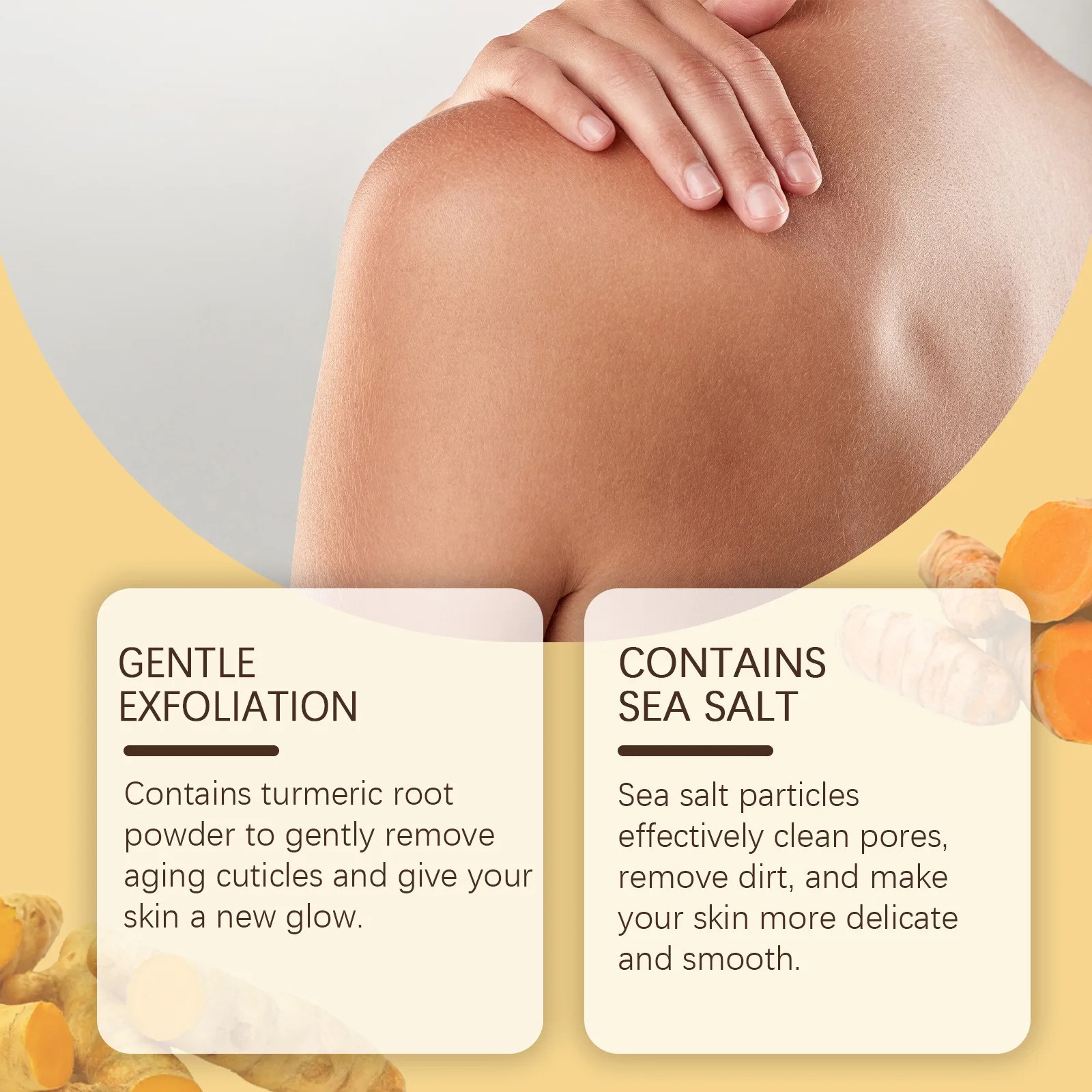 Turmeric Body Scrub for Women & Men  Lightening, Exfoliating, and Moisturizing Skin Care
