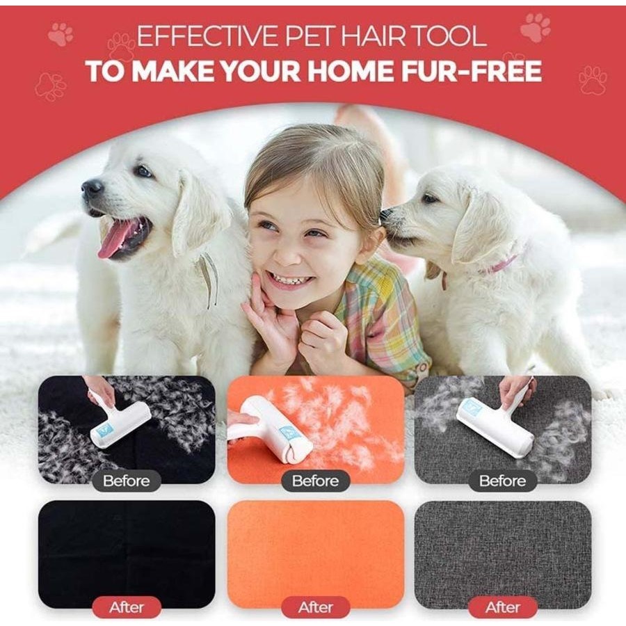 Catzon Pet Hair Remover Roller Dog & Cat Fur Remover with Self-Cleaning Base Hair Removal Tool