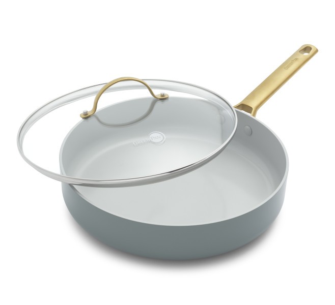 Padova Smokey Blue Covered Saut Pan 28cm/3.6L - GreenPan