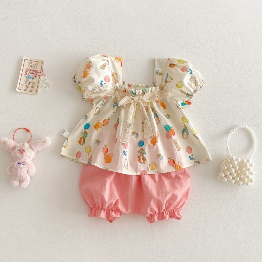 Girls Super Cute Suit Summer 0-5 Years Old Baby Girl Two-piece Suit