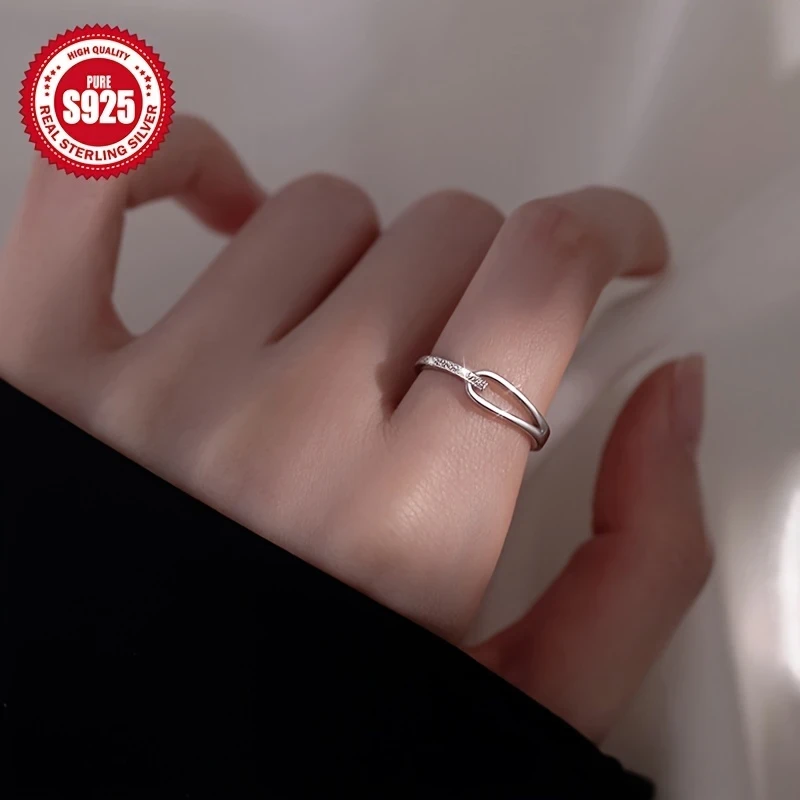 Elegant 925 Sterling Silver Adjustable Open Ring - 18K Golden Plated Rupert's Tear Design, Hypoallergenic Vintage Style, Perfect for Daily Wear & Gift-Giving