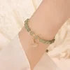 Wotian Jade Lucky Gold Leaf Bangle
