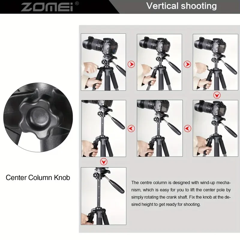 ZOMEI 55 Inch Aluminum Camera Tripod
