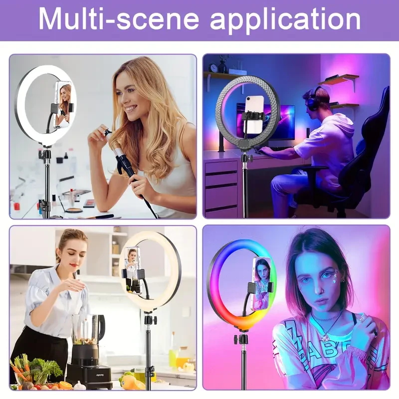 ZOMEI 25.4 cm RGB Selfie Ring Light, 38 Modes