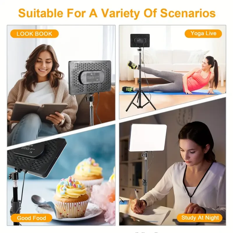 LAQIUIUE 10 Inch LED Flat Panel Light with 43 Inch Tripod
