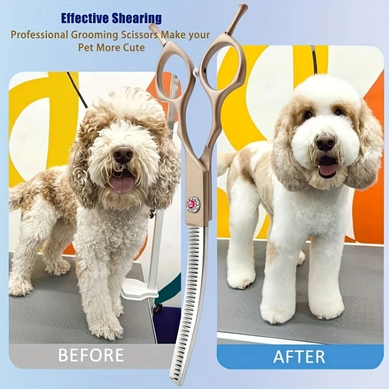 Wingsbro Professional Stainless Steel Curved Dog Grooming Scissors