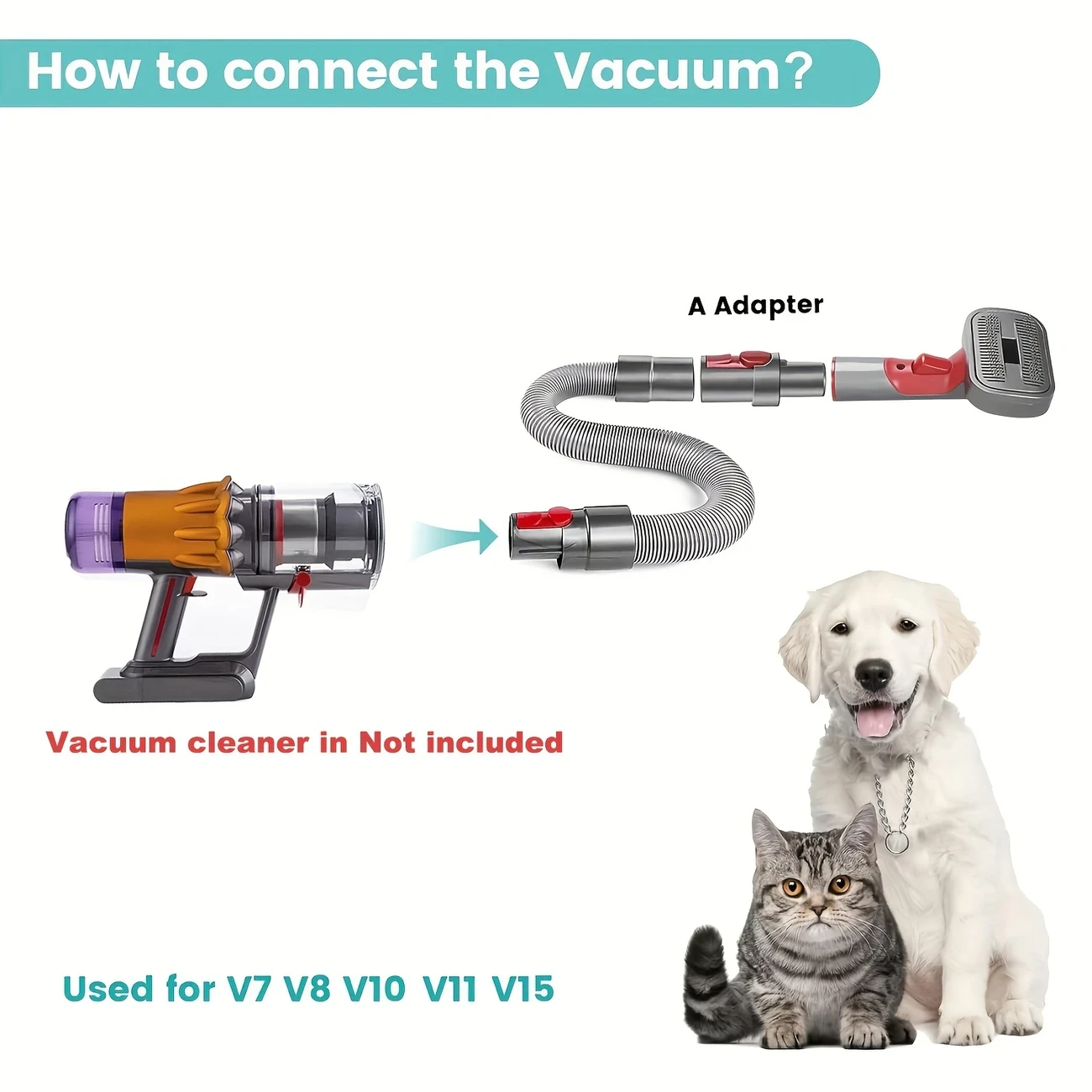 LOTOUL Stainless Steel Bristle Pet Grooming Brush Attachment