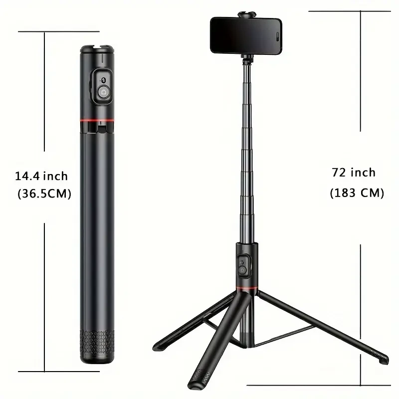 HKXYK 182.88cm Aluminum Alloy Selfie Stick with Tripod