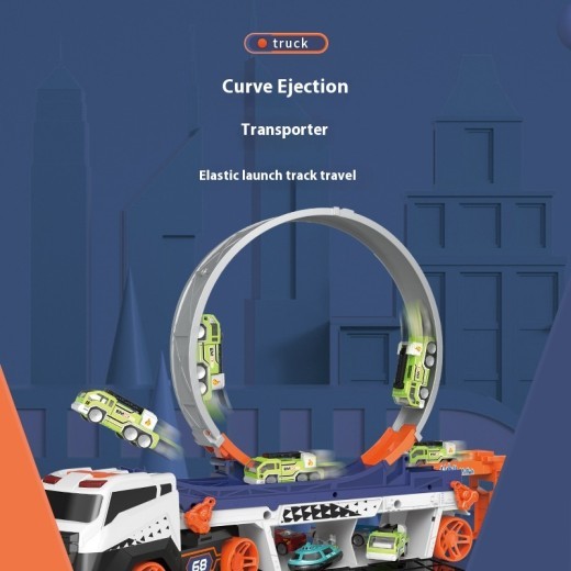 Children's Launch Missile Truck Deformation Track Car Transport Catapult Shell Car