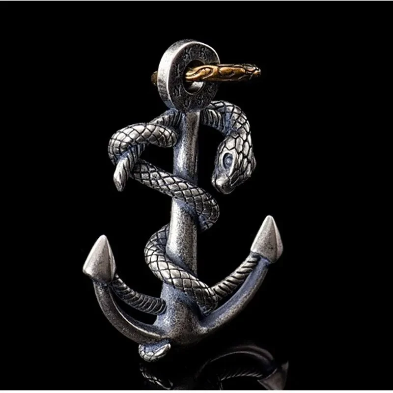 Snake Rope Anchor Pendant Punk Necklace