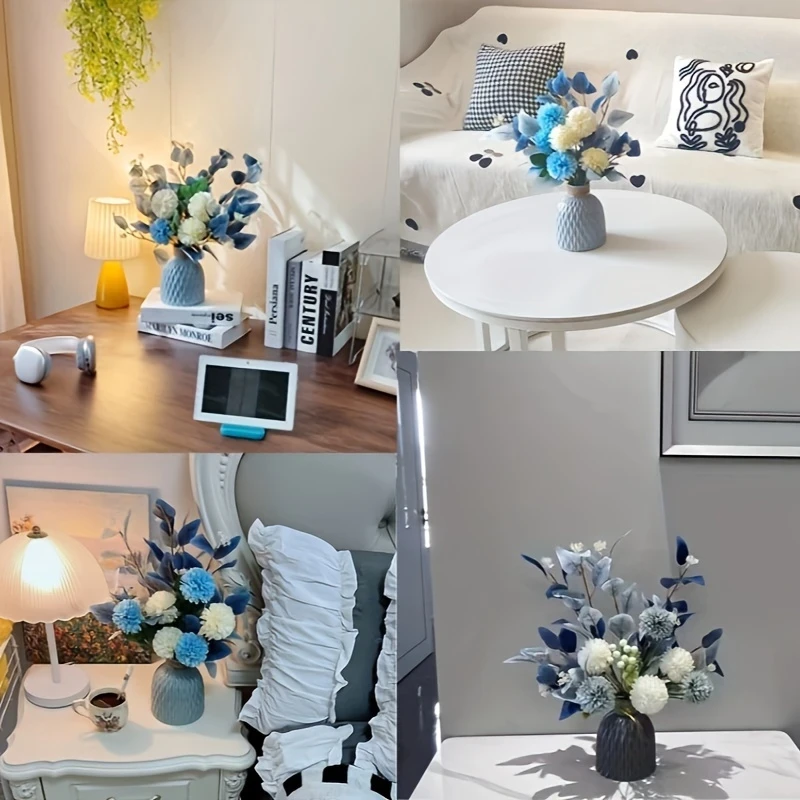 1pc Blue Artificial Hydrangea Bouquet  Perfect for Home & Table Decor, Ideal for Halloween, Christmas, Valentine's, Thanksgiving, Mother's Day