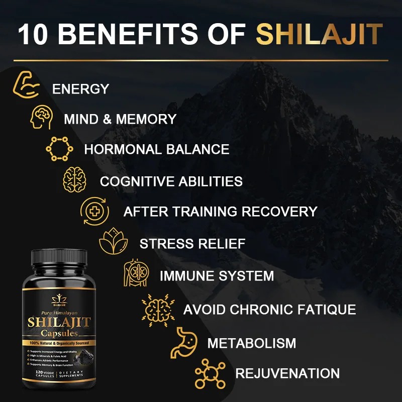 Shilajit Pure Himalayan Organic 6550MG Capsules
