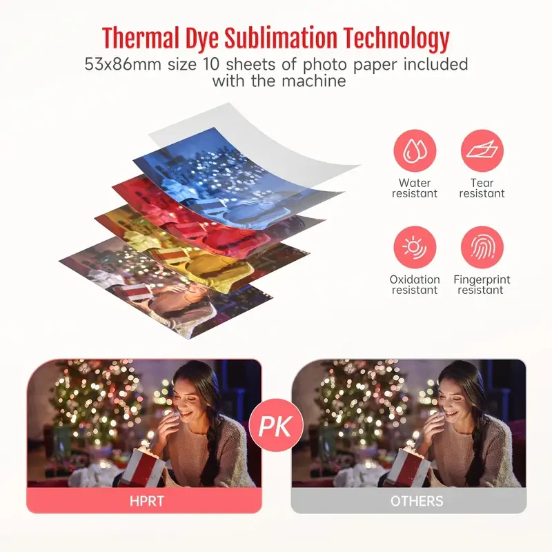 HPRT Photo Printer, 2x3 Micro Portable Color Photo Printer