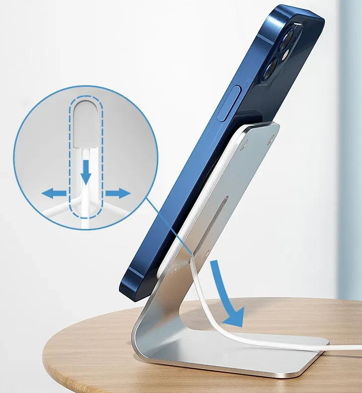 Aluminum Alloy Magnetic Wireless Charging Desktop Phone Holder