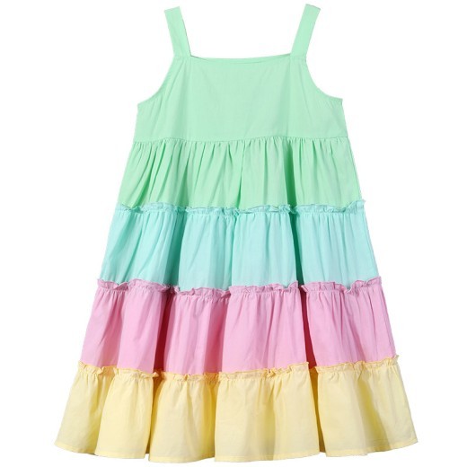 Girls' Rainbow Large Skirt Cotton Dress