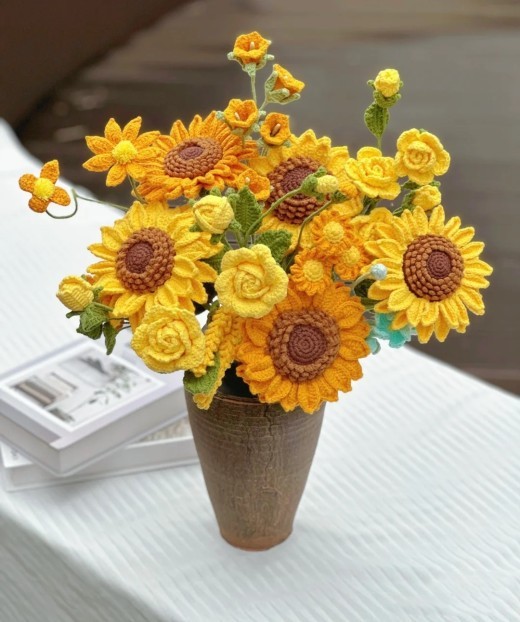 Sunflower Flower Material Package Hand-woven Diy Wool