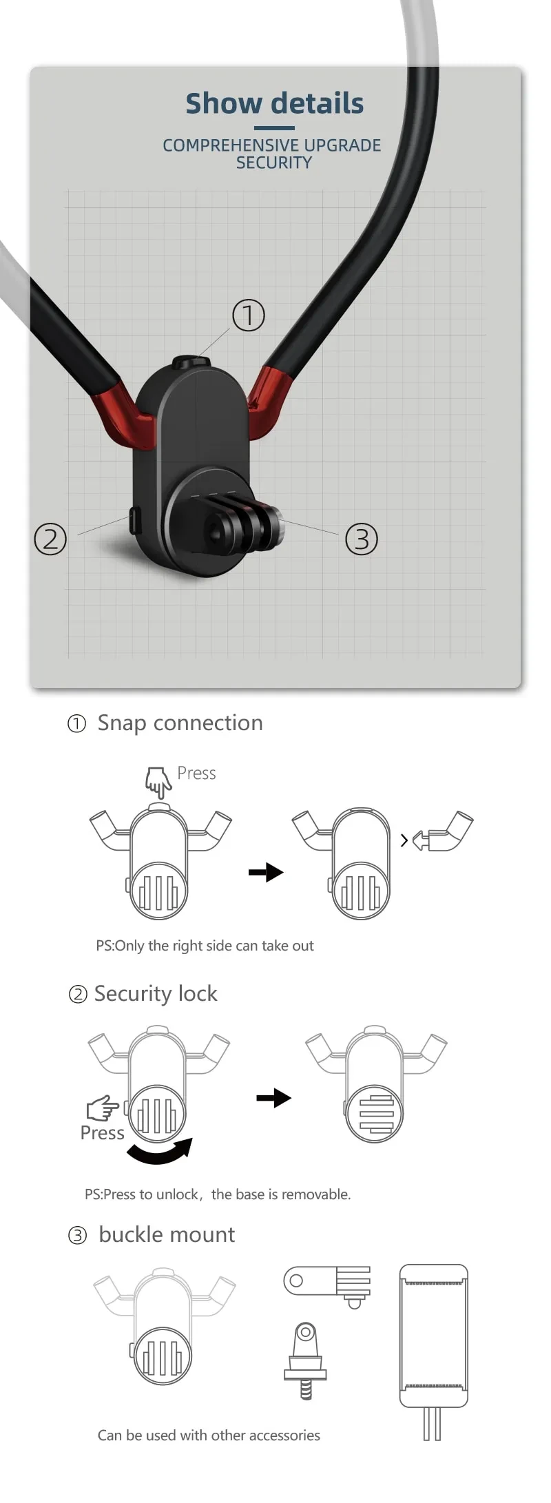 Sports camera neck bracket