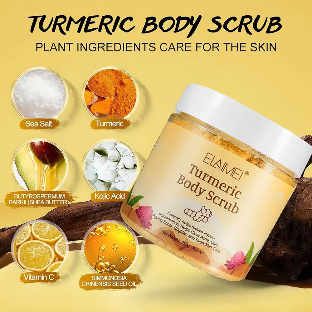 Matcha & Himalayan Salt & Turmeric Body Scrub Whitening, Anti-Oxidation, Reduces Acne & Pimples